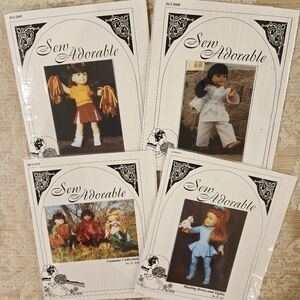 Sewing Patterns Bundle of 4 for 18" Dolls, American Girl, New Uncut